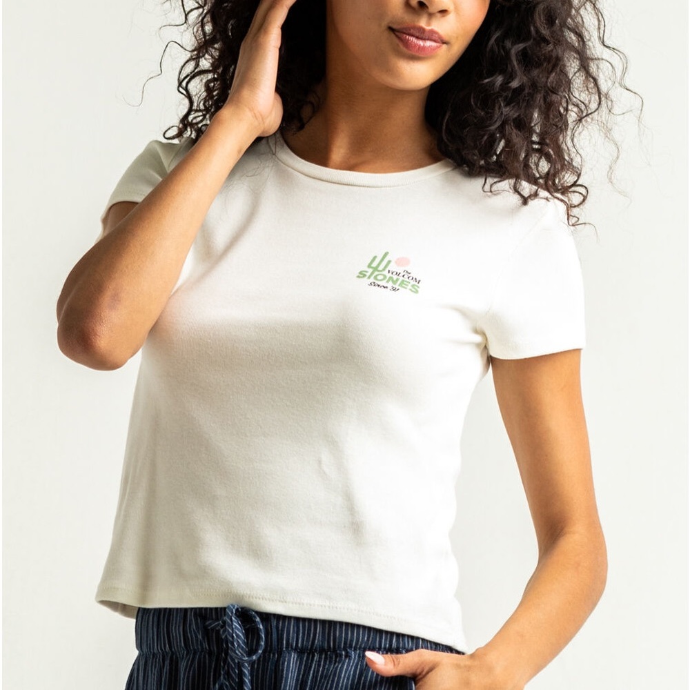 VOLCOM NWT Have A Clue Womens White‎ Tee Size Medium